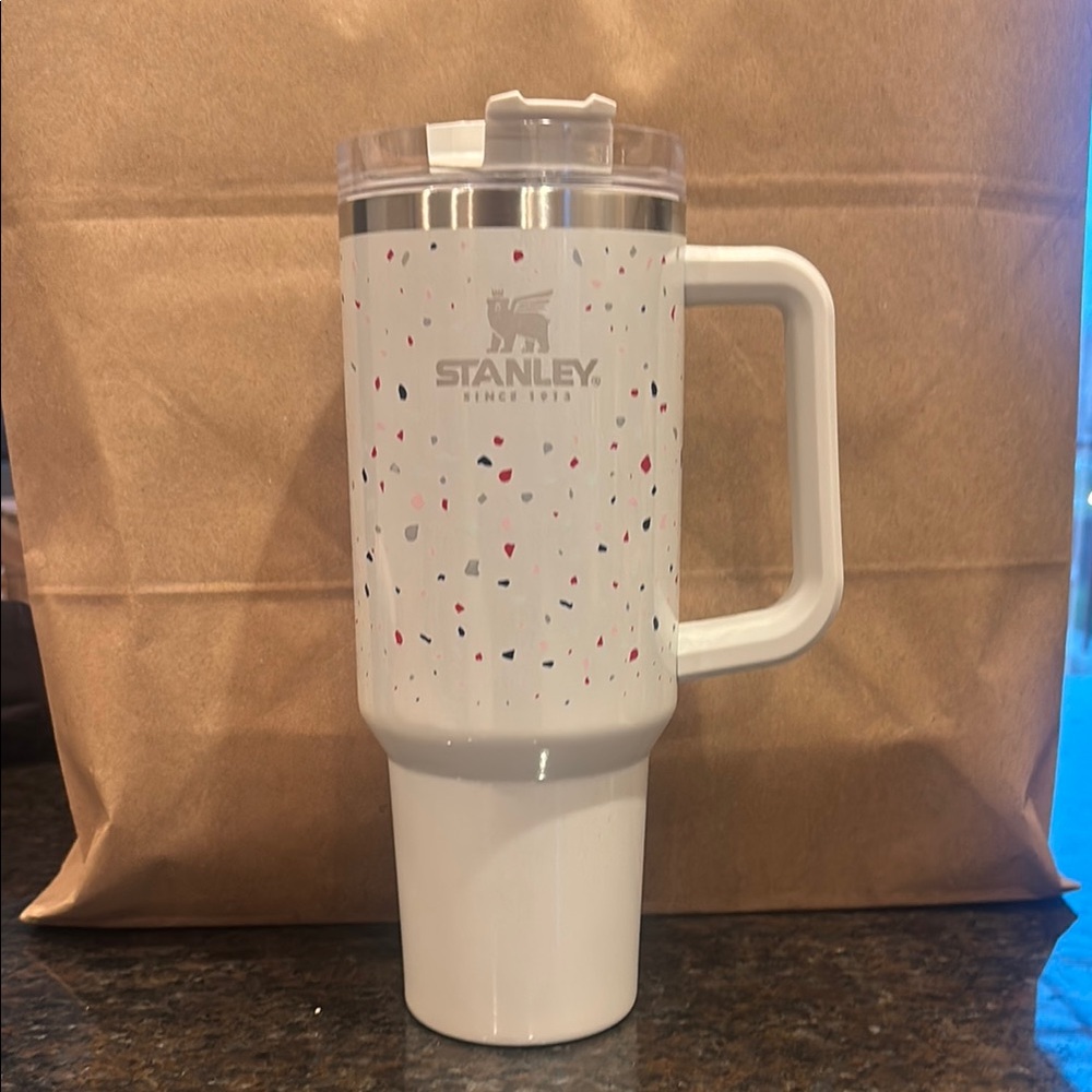 Stanley White Speckled Travel Mug